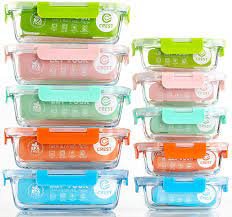 C Crest Glass Meal Prep Containers 10-Pack