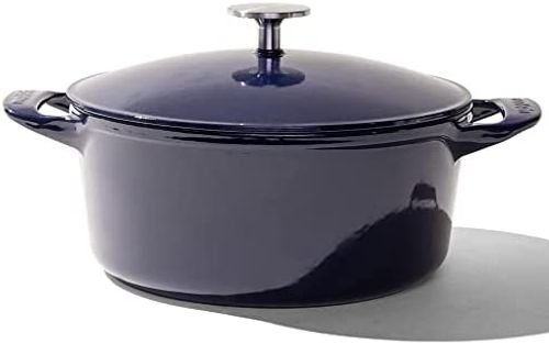 Merten & Storck German Enameled Iron Dutch Oven 5.3 qt, Azure Blue