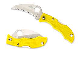 Spyderco Ladybug 3 Hawkbill Salt Knife Yellow FRN